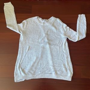 M gray  stitches and stripes open back sweater